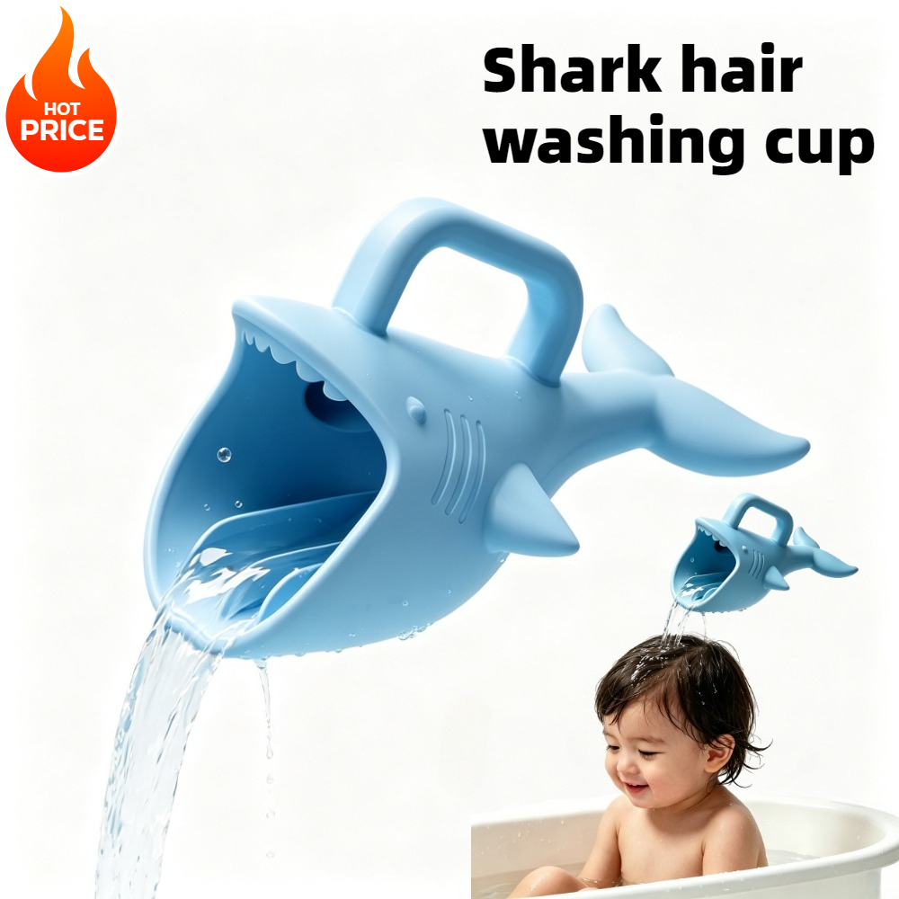 Baby Products For Bathing - Silikon-Hai-Badespülbecher für Babys, Wasserfall-Spüler, Baby-Badeprodukte, Wasserschaufel