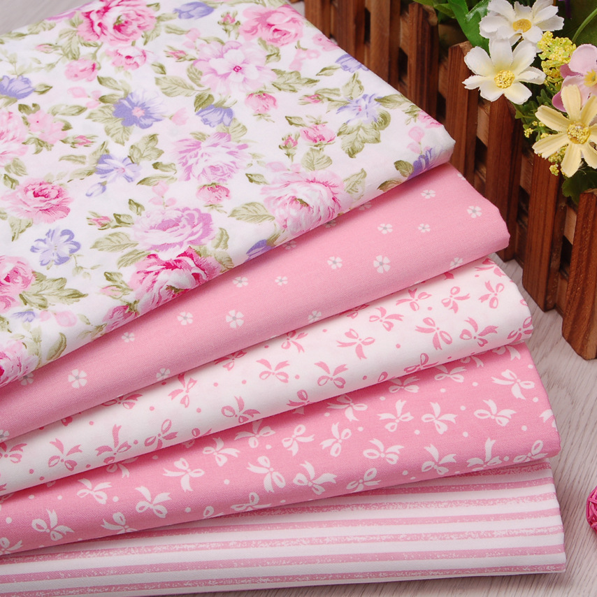 Baby Products Organic - Rosa Blume Streifen Bögen Baumwolle Twill