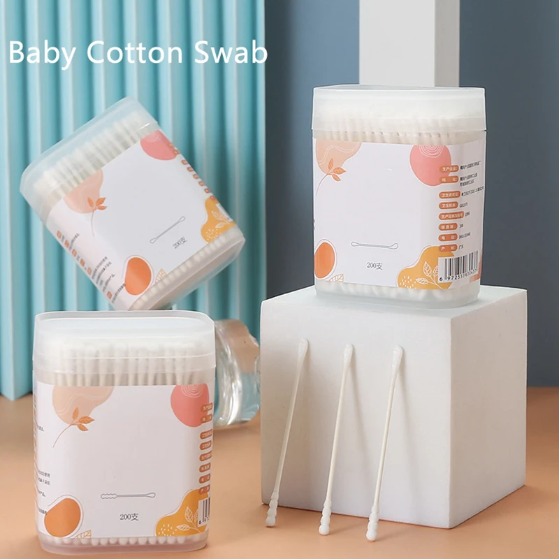 Baby Products Organic - Sticks Baumwolle, 400 Stück, Bio-Baby-Wattestäbchen, Papierknospen