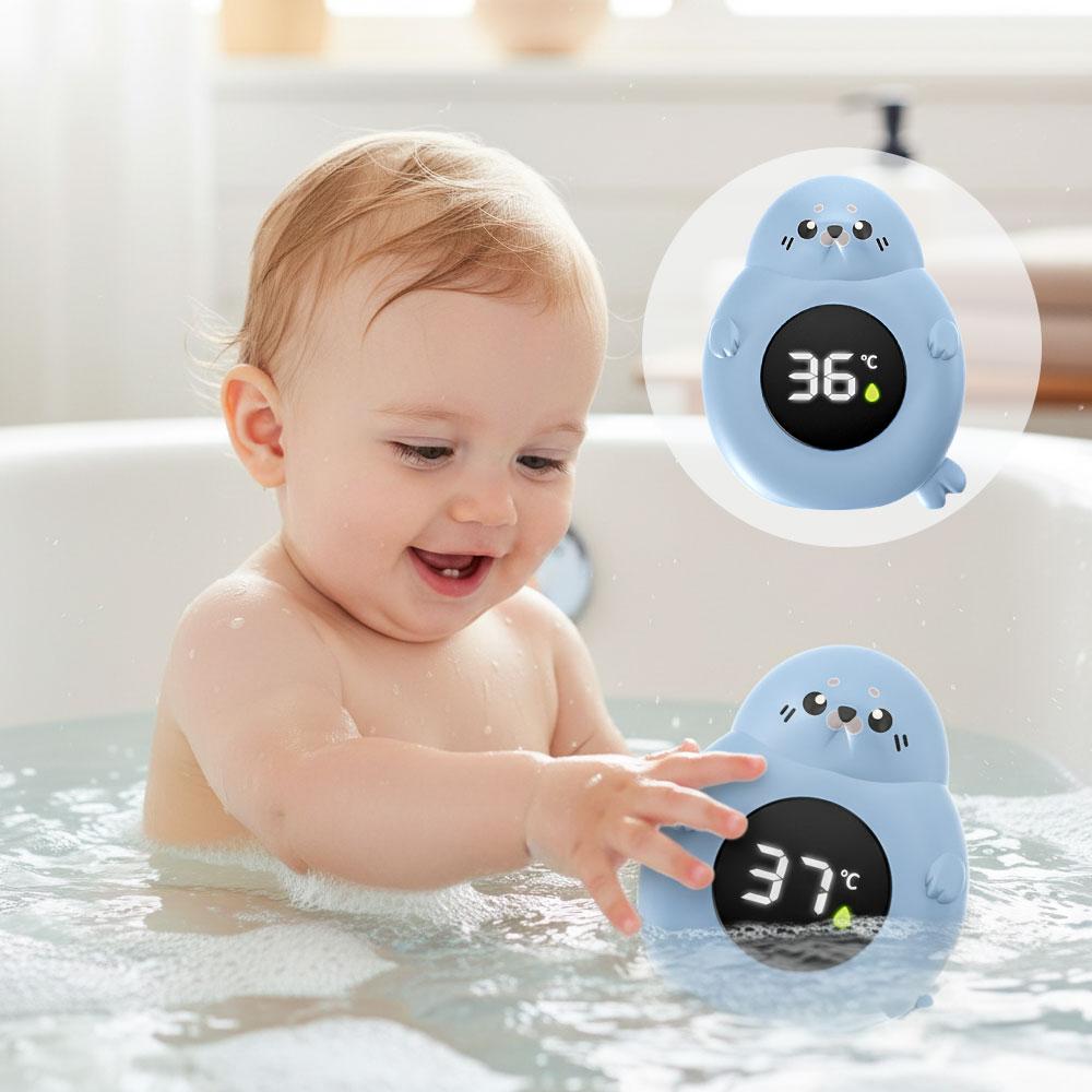 Baby Products For Bathing - IPX7 Wasserdichtes Baby-Badethermometer Niedliche Robbenform Digitaler